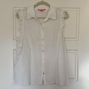 Lily Pulitzer White Eyelet Sleeveless Blouse